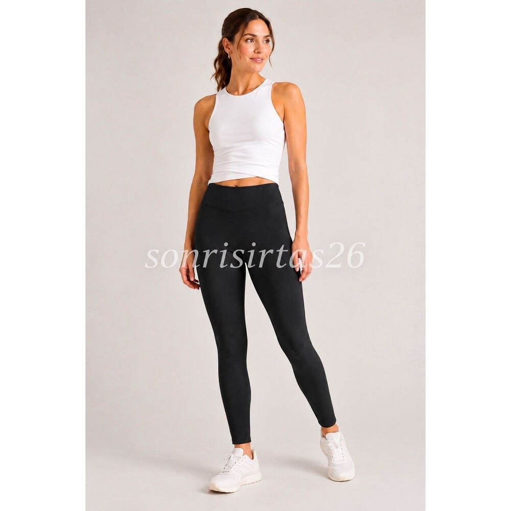 Spanx Micro Rib Knit Control Top Skimmer Leggings Pants FL1815 women's Size L